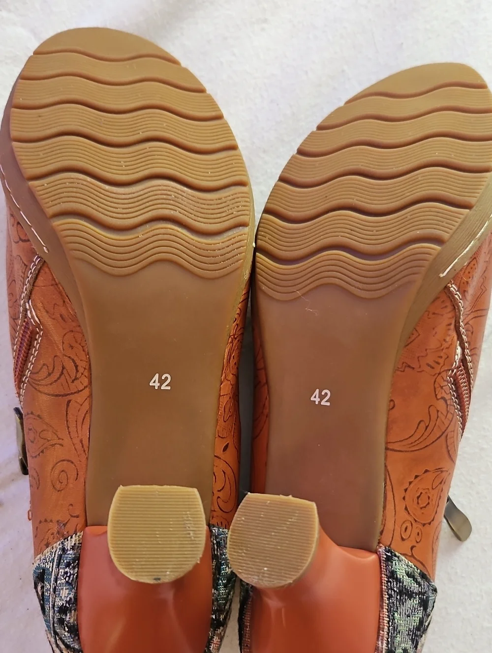 Socofy Art Boho  Embroidered Leather Slip-On Shoes
